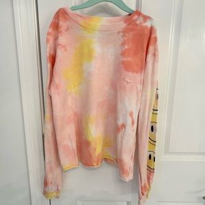 Art Class Tie-Dye Crop Top Smiley Shirt